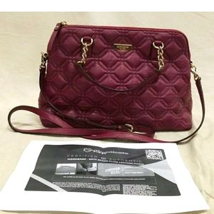 Kate Spade Plum quilted leather shoulder bag